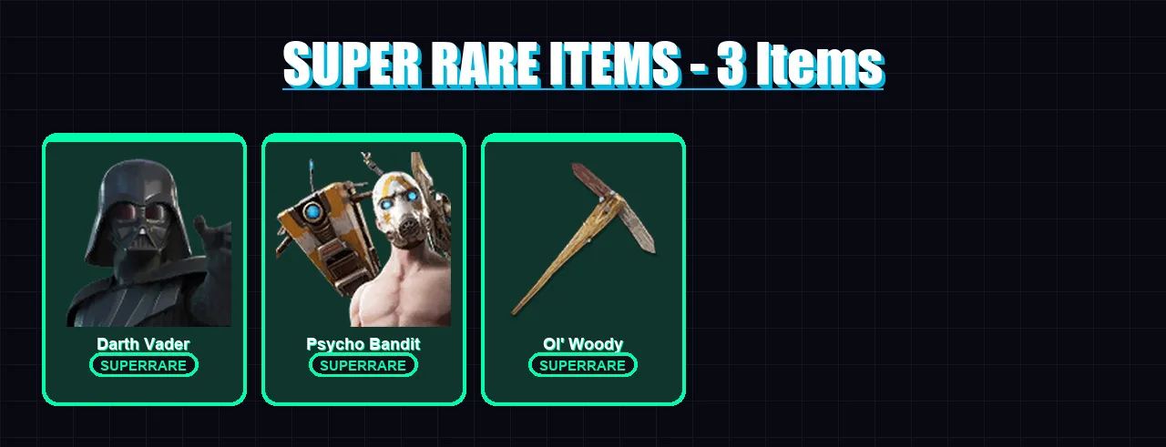 [PC/XBOX/PSN] | Darth Vader | Psycho Bandit | Era | Mizuki | Paradigm (Reality-659) | 225 skin | 256 pickaxe | 161 emote | 154 glider | Lv2820
