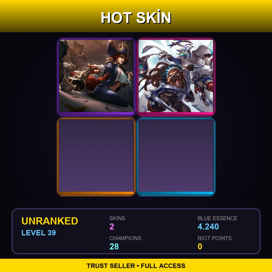EUW | Lv39 | Unranked | 2 Skin | 28 Champ — Ssw Rengar
