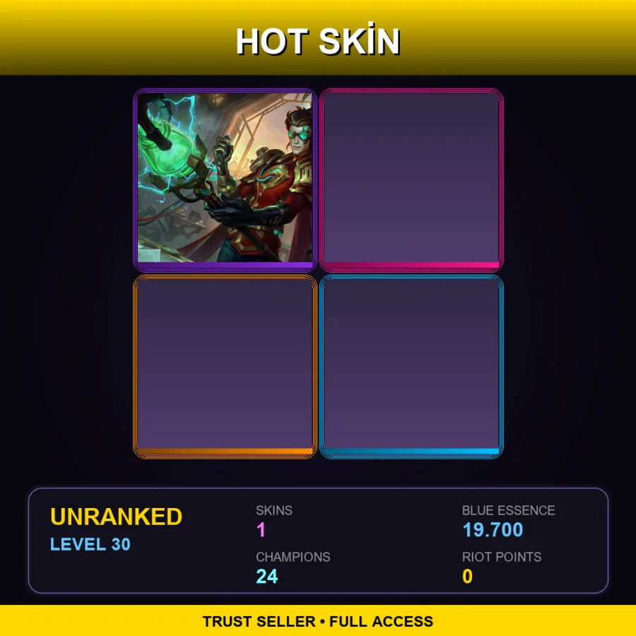 EUW | Lv30 | Unranked | 1 Skin | 24 Champ