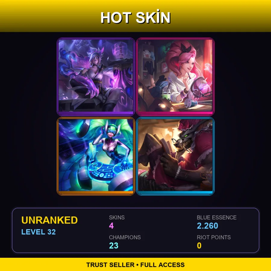 TR | Lv32 | Unranked | 4 Skin | 23 Champ