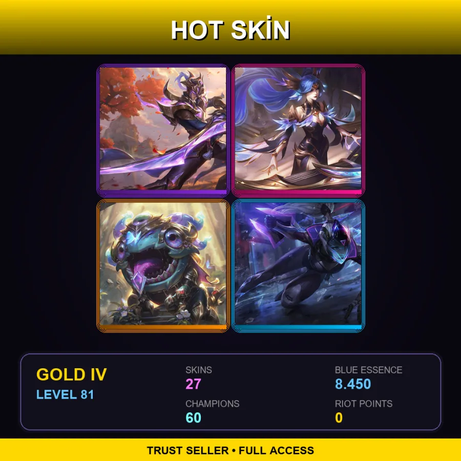 EUW | Victorious Master Yi | Victorious Sona | Victorious Kog'Maw | PROJECT: Vayne | 27 Skin | 60 Champ | Gold IV | Lv81