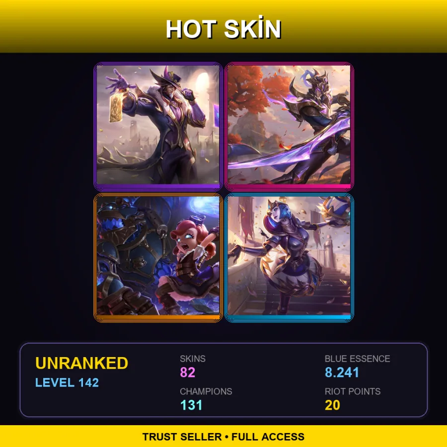 TR | Lv142 | Unranked | 82 Skin | 131 Champ — LoL account