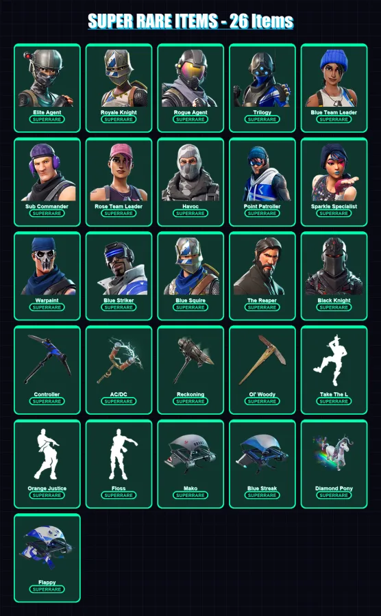 [PC/XBOX] | Elite Agent | Royale Knight | Rogue Agent | Trilogy | Blue Team Leader | 78 skin | 61 pickaxe | 62 emote | 70 glider | Lv863