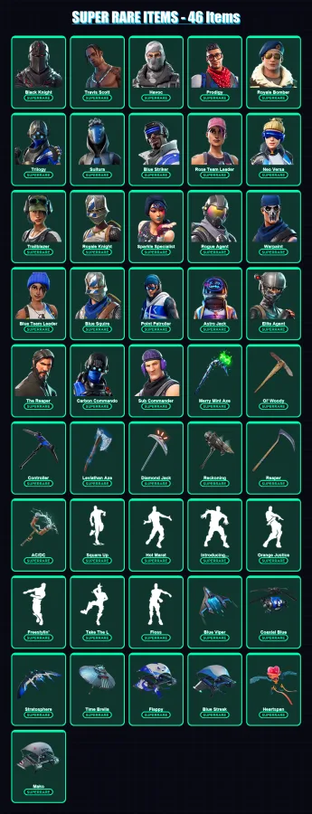 [PC/XBOX] | OG Skull Trooper | Black Knight | Travis Scott | Havoc | Prodigy | 332 skin | 316 pickaxe | 277 emote | 252 glider | Lv3191