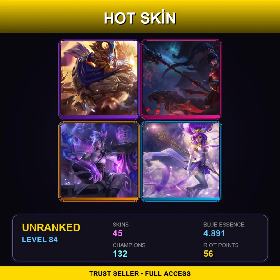 SG | Lv84 | Unranked | 45 Skin | 132 Champ