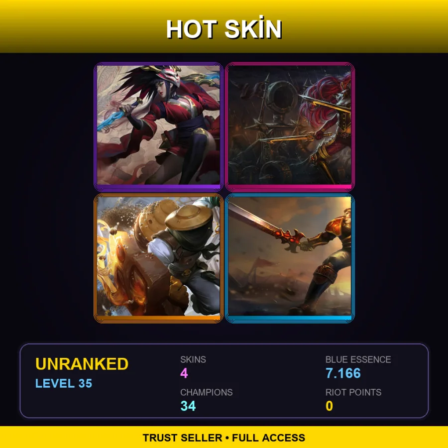 LAS | Lv35 | Unranked | 4 Skin | 34 Champ — High Command Katarina
