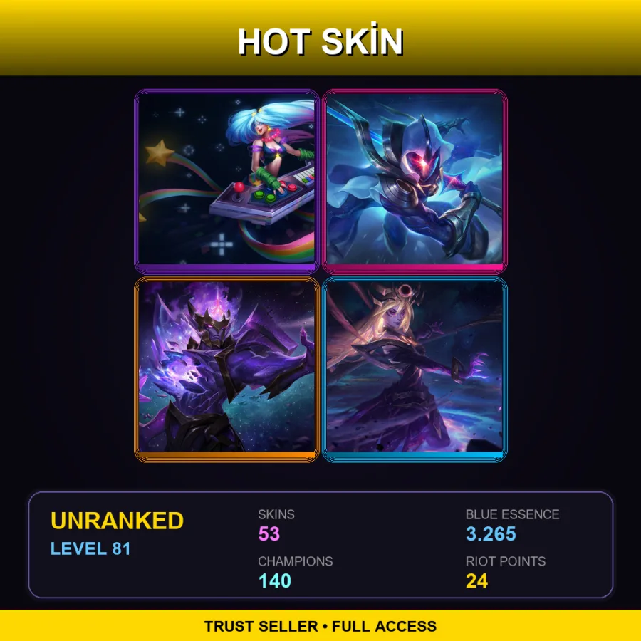 SG | Lv81 | Unranked | 53 Skin | 140 Champ