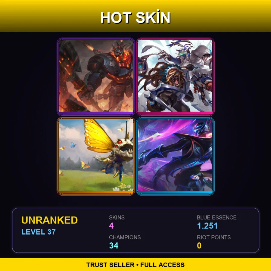 VN | Lv37 | Unranked | 4 Skin | 34 Champ
