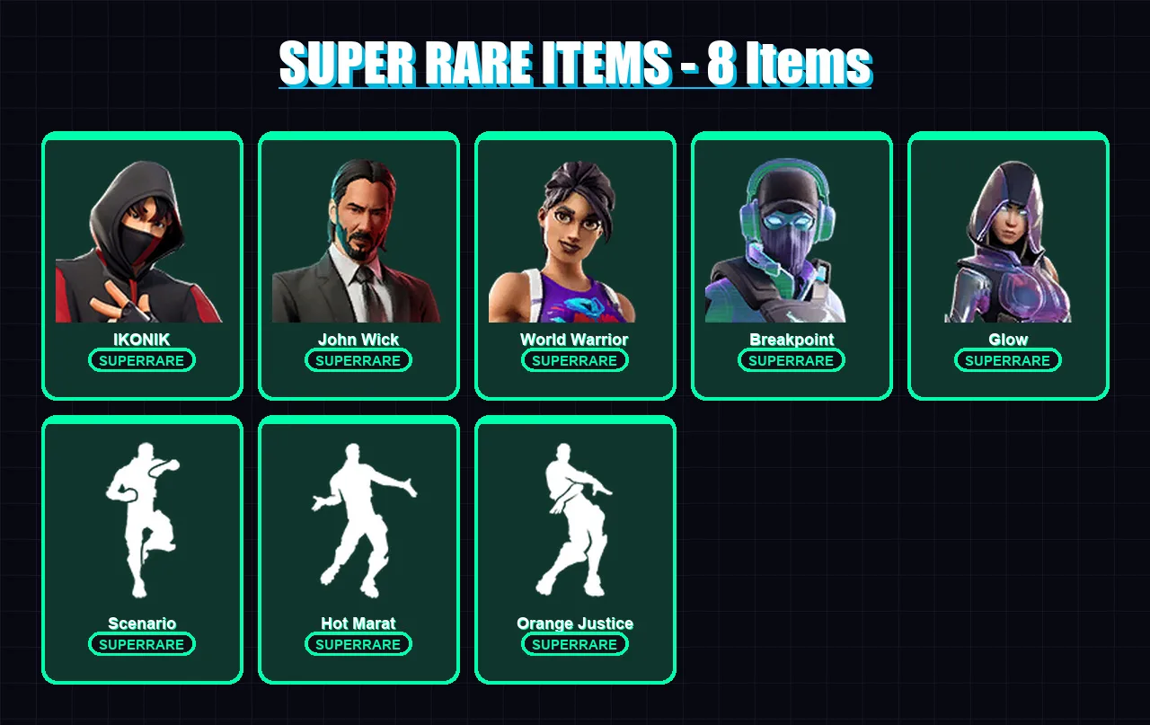[PC] | IKONIK | John Wick | World Warrior | Breakpoint | Glow | 199 skin | 166 pickaxe | 143 emote | 152 glider | Lv2269