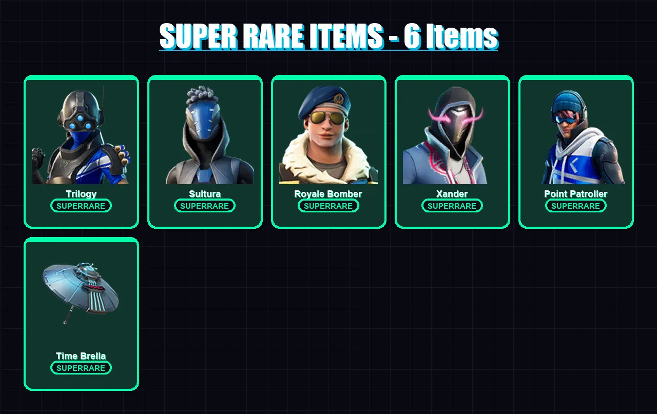 [PS4/PS5/XBOX/PC] | Trilogy | Sultura | Royale Bomber | Xander | Point Patroller | 30 skin | 45 pickaxe | 29 emote | 41 glider | Lv513