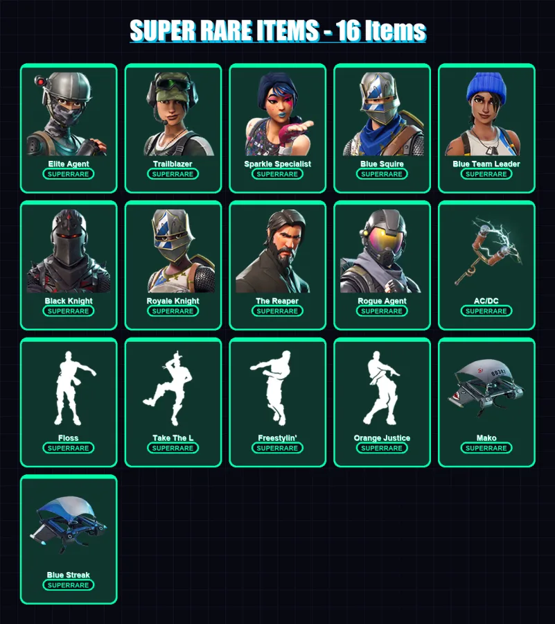 [PC/XBOX/PSN] | Elite Agent | Trailblazer | Sparkle Specialist | Blue Squire | Blue Team Leader | 19 skin | 13 pickaxe | 24 emote | 14 glider | Lv24