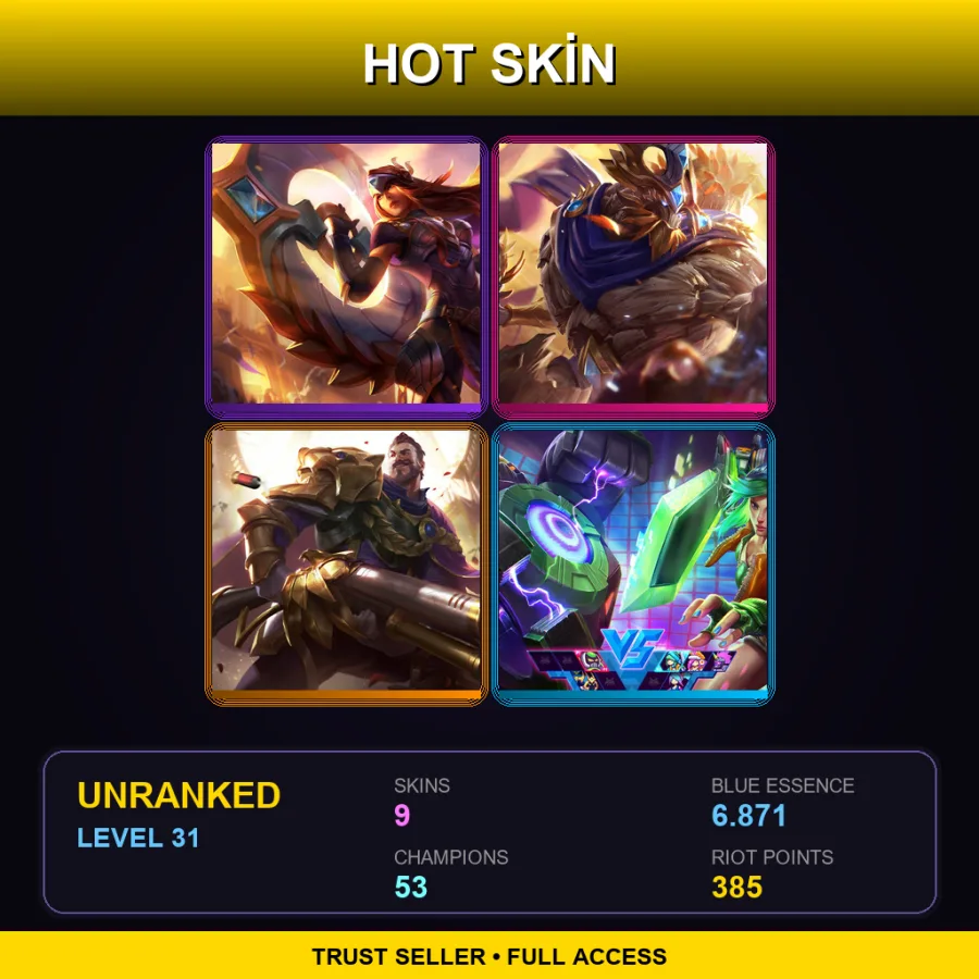 NA | Lv31 | Unranked | 9 Skin | 53 Champ