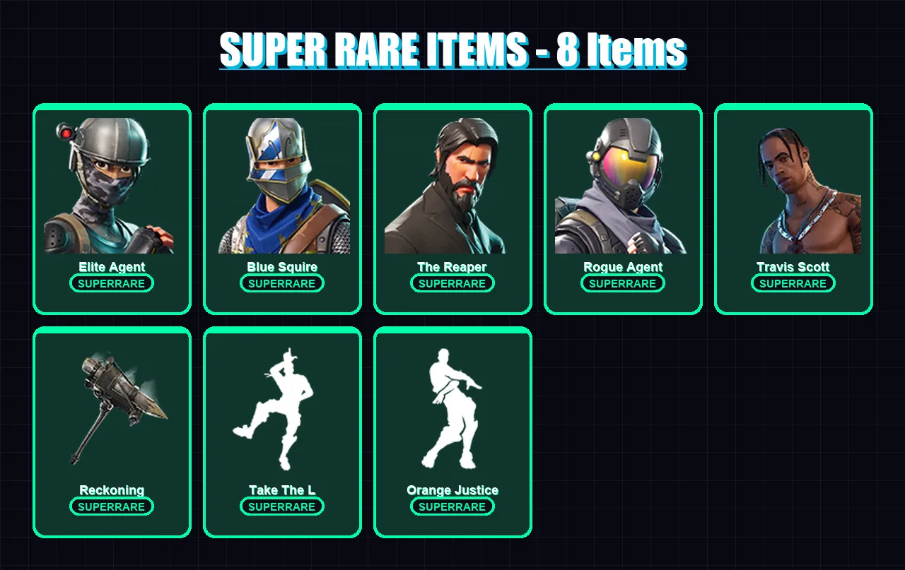 [PC/PSN] | Elite Agent | Blue Squire | The Reaper | Rogue Agent | Travis Scott | 49 skin | 38 pickaxe | 39 emote | 46 glider | Lv524