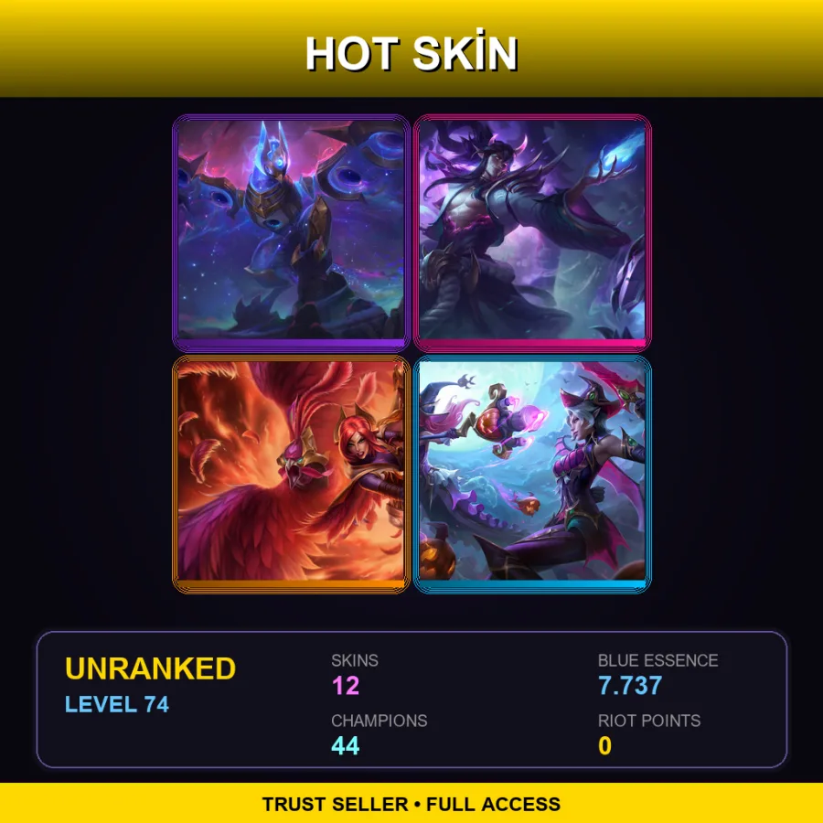 EUW | Lv74 | Unranked | 12 Skin | 44 Champ — Arcane Undercity Vi