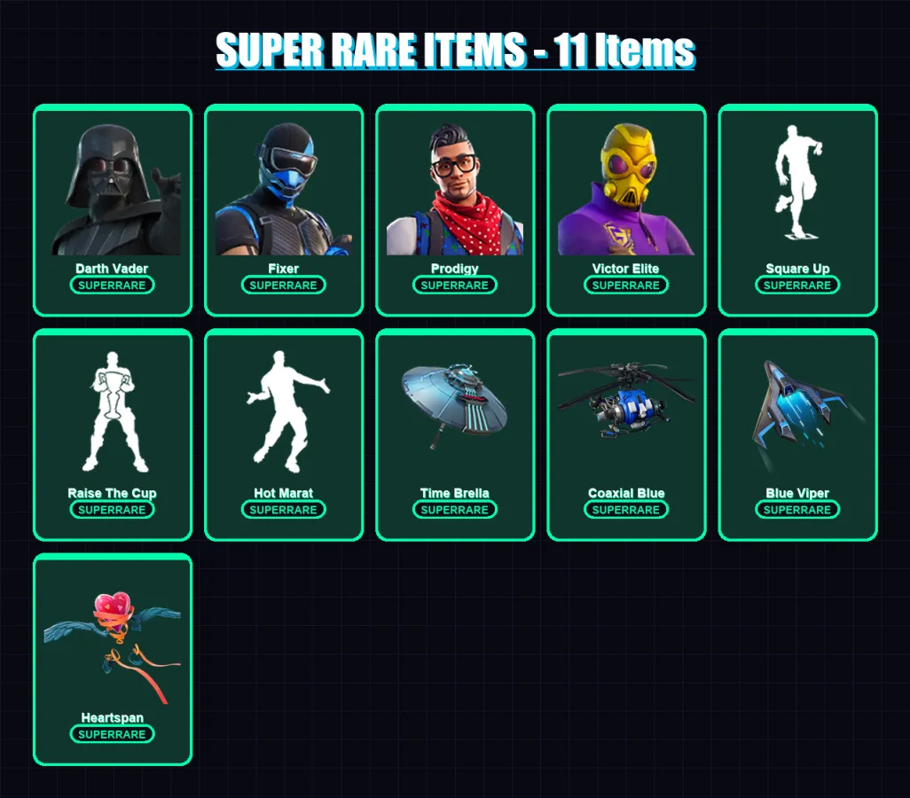 [PS4/PS5/XBOX/PC] | Darth Vader | Fixer | Prodigy | Victor Elite | Omegarok | 176 skin | 235 pickaxe | 191 emote | 219 glider | Lv3865