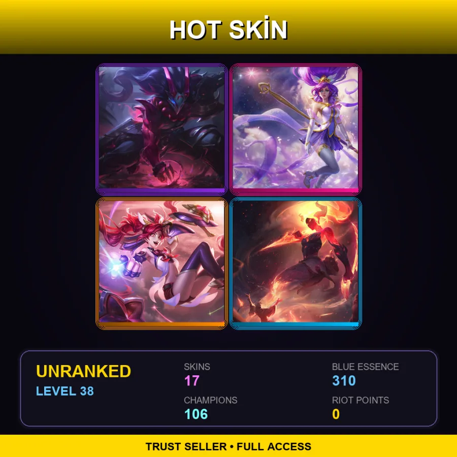 EUNE | Lv38 | Unranked | 17 Skin | 106 Champ — LoL account