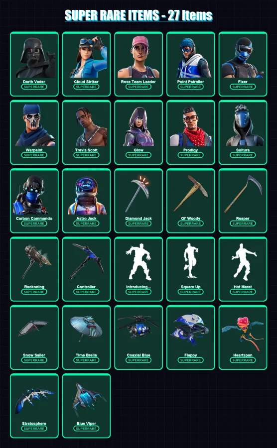 [PS4/PS5/XBOX/PC] | Darth Vader | Cloud Striker | Rose Team Leader | 474 skin | Lv5158 — Fortnite account