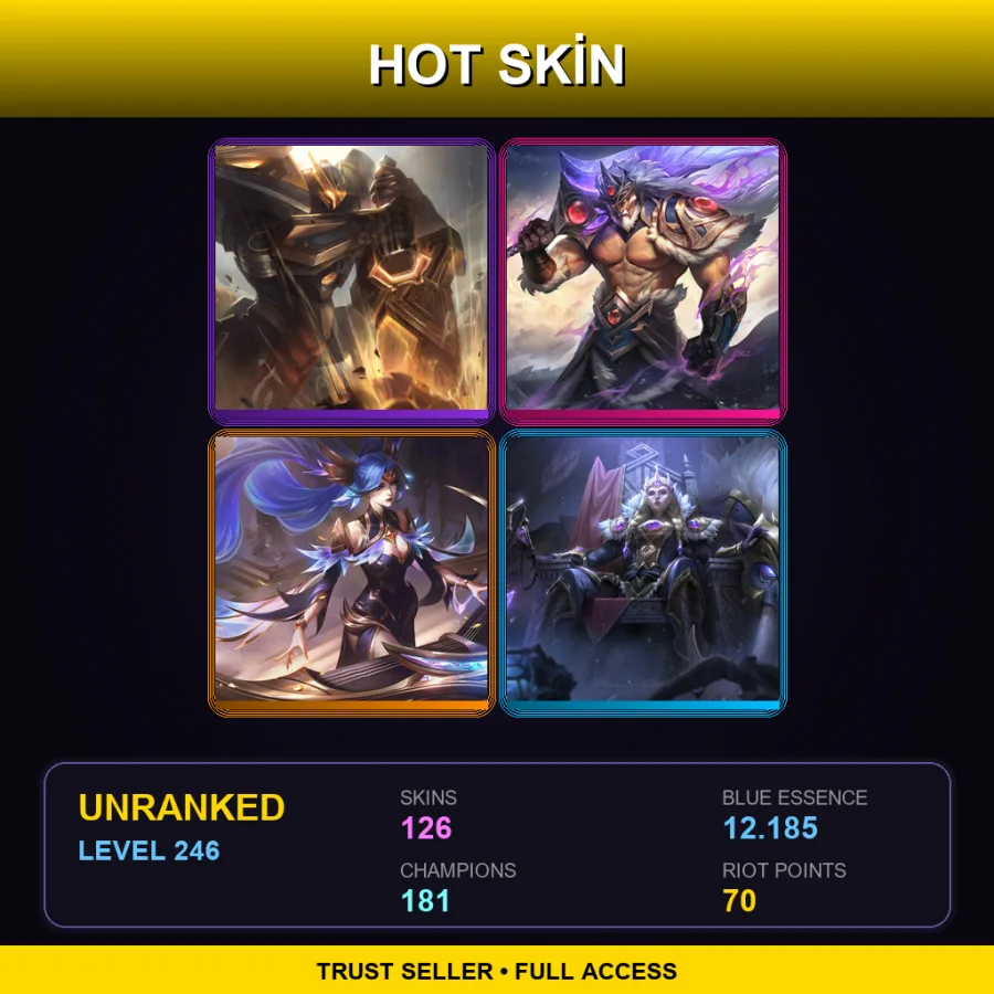 BR | Lv246 | Unranked | 126 Skin | 181 Champ