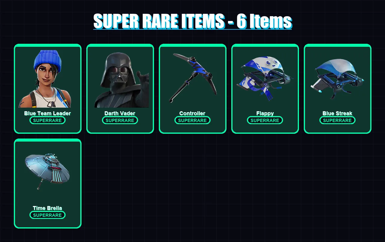 [PC/XBOX] | Blue Team Leader | Darth Vader | Snap | Paradigm (Reality-659) | Kado Thorne | 26 skin | 45 pickaxe | 33 emote | 43 glider | Lv859