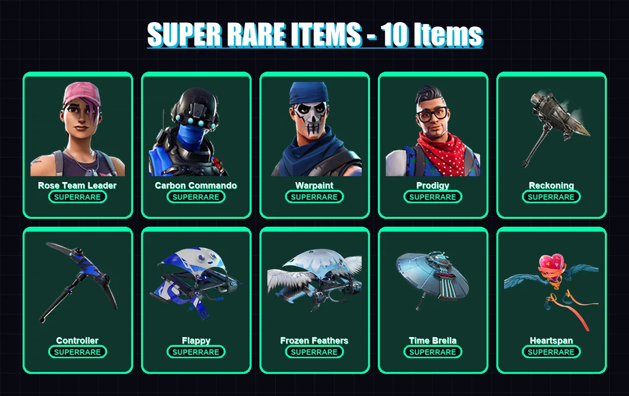 [PC/PSN] | Rose Team Leader | Carbon Commando | Warpaint | Prodigy | Blackheart | 73 skin | 68 pickaxe | 59 emote | 64 glider | Lv643