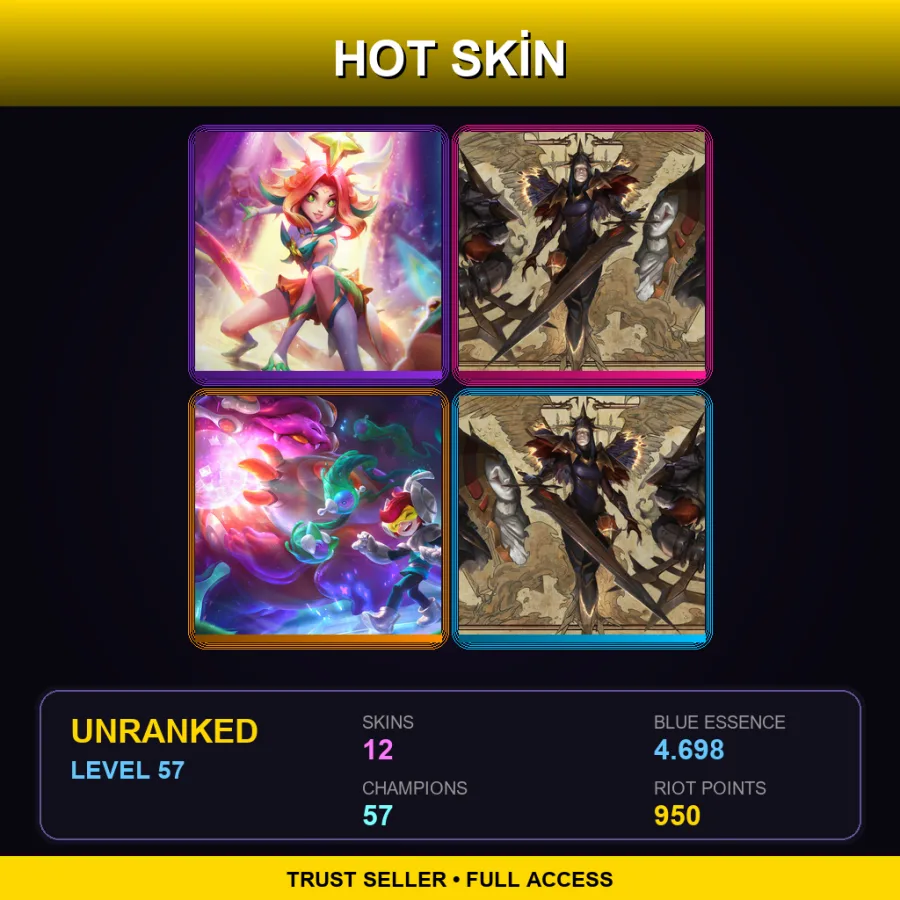 TR | Lv57 | Unranked | 12 Skin | 57 Champ — LoL account