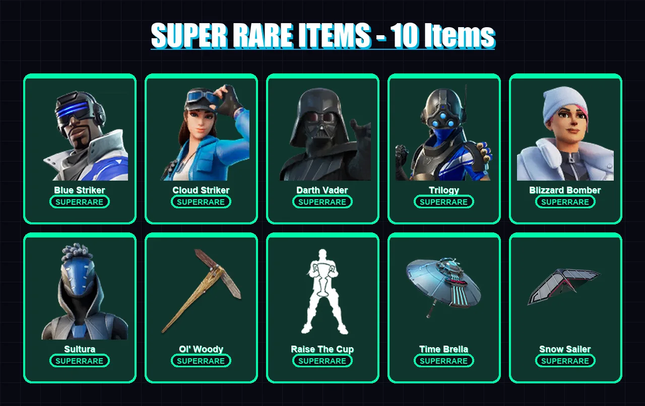[PC/XBOX/PSN] | Blue Striker | Cloud Striker | Darth Vader | Trilogy | Blizzard Bomber | 123 skin | 155 pickaxe | 125 emote | 142 glider | Lv1883 — Fortnite account