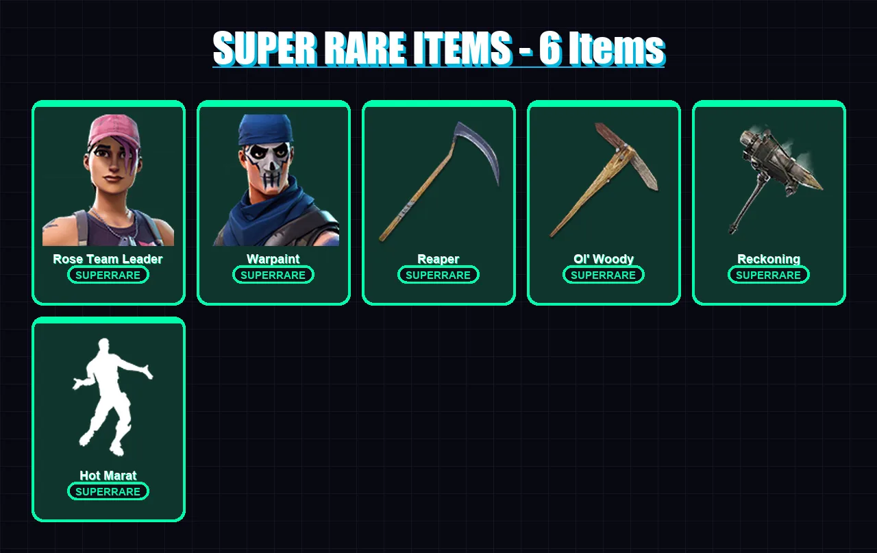[PC/XBOX/PSN] | Rose Team Leader | Warpaint | Drift | Mandalorian | Fade | 41 skin | 44 pickaxe | 39 emote | 46 glider | Lv595