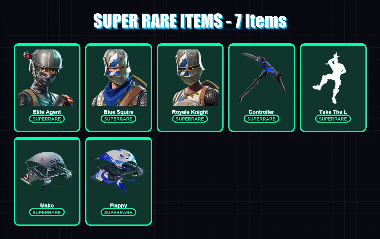 [PS4/PS5/XBOX/PC] | Elite Agent | Blue Squire | Royale Knight | Dark Voyager | Polar Peely | 9 skin | 17 pickaxe | 23 emote | 20 glider | Lv531