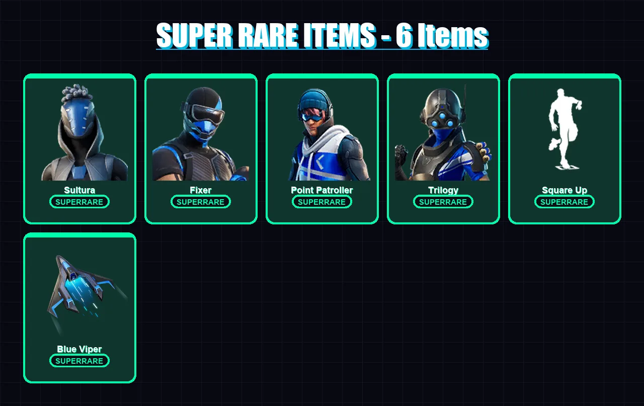 [PC/XBOX] | Sultura | Fixer | Point Patroller | Trilogy | Ronin | 29 skin | 41 pickaxe | 37 emote | 33 glider | Lv490
