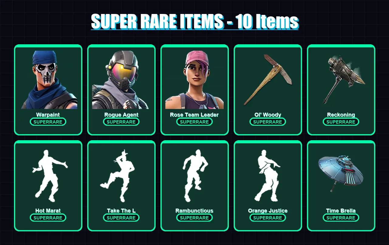 [PS4/PS5/XBOX/PC] | Warpaint | Rogue Agent | Rose Team Leader | Ronin | Eternal Knight | 175 skin | 155 pickaxe | 127 emote | 129 glider | Lv1867 — Fortnite account