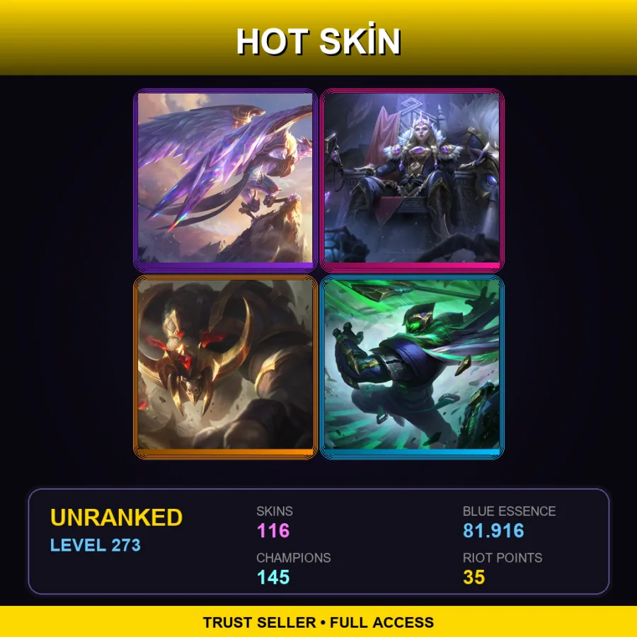 TR | Lv273 | Unranked | 116 Skin | 145 Champ