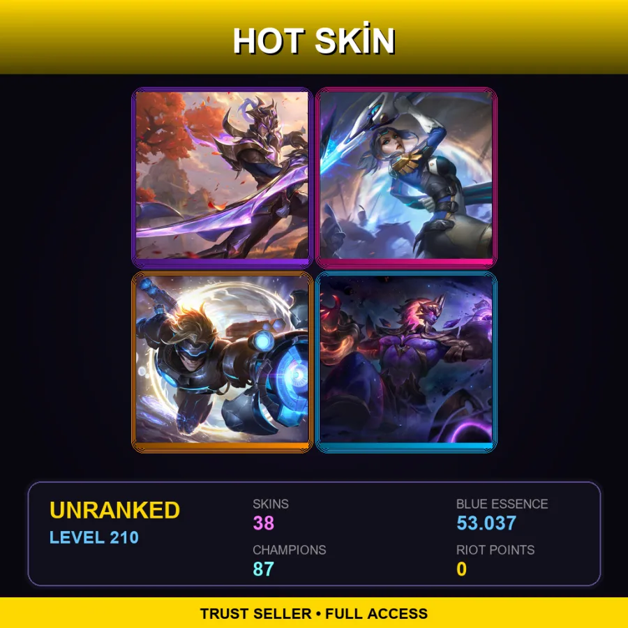 LAS | Lv210 | Unranked | 38 Skin | 87 Champ