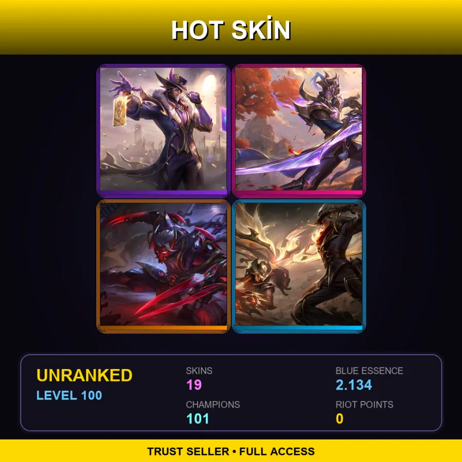 TR | Lv100 | Unranked | 19 Skin | 101 Champ