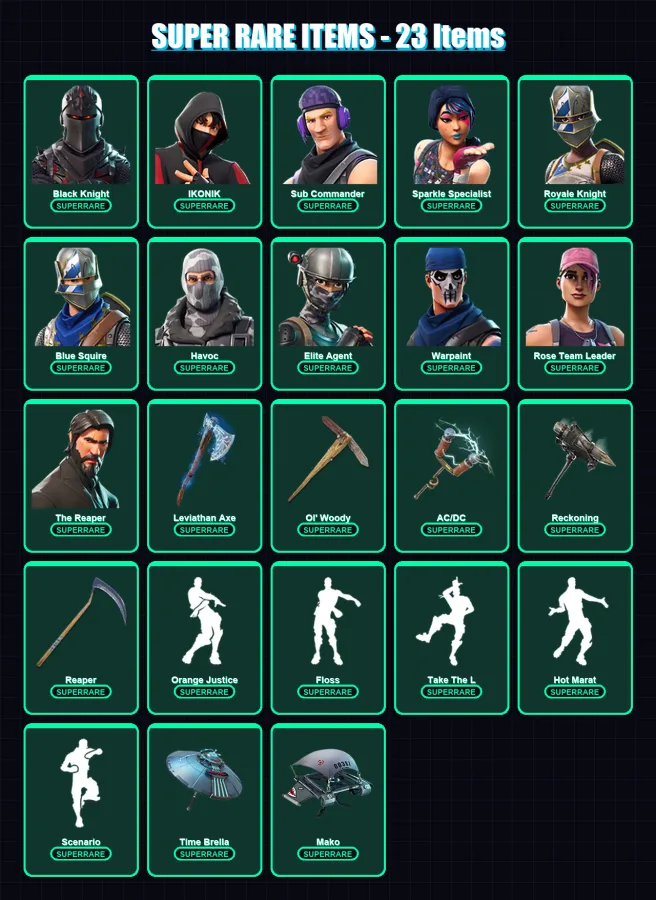 [PS4/PS5/XBOX/PC] | Black Knight | IKONIK | Sub Commander | 216 skin | Lv1895