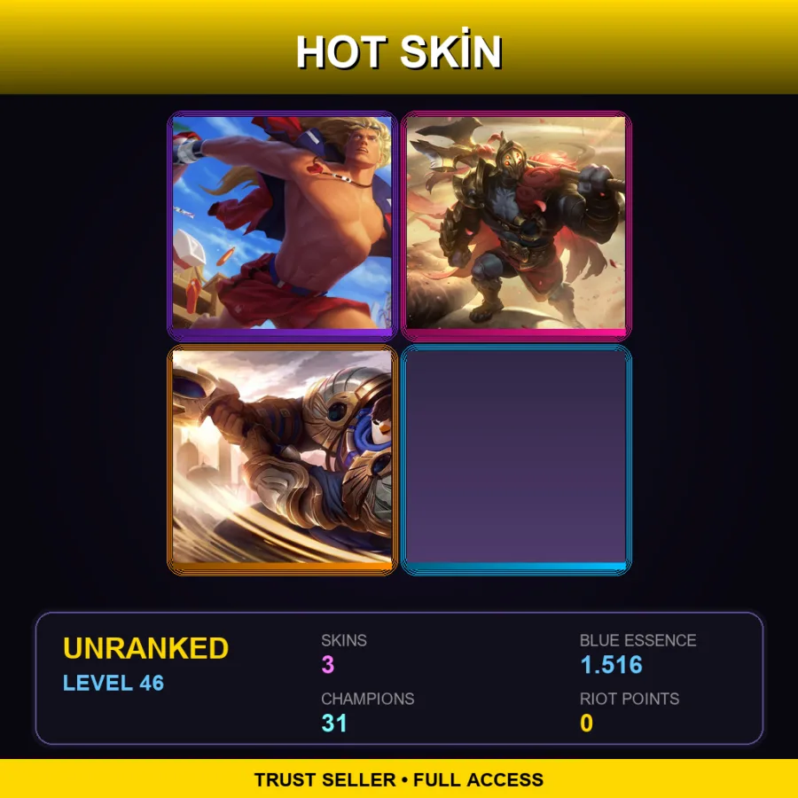 EUNE | Lv46 | Unranked | 3 Skin | 31 Champ — Pool Party Taric