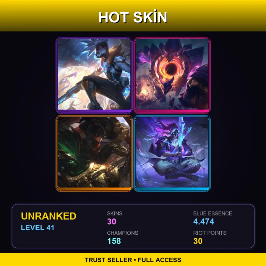 SG | Lv41 | Unranked | 30 Skin | 158 Champ