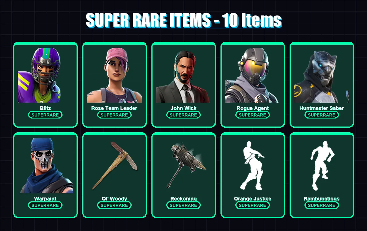 [PC/PSN] | Blitz | Rose Team Leader | John Wick | Rogue Agent | Huntmaster Saber | 108 skin | 70 pickaxe | 120 emote | 62 glider | Lv652