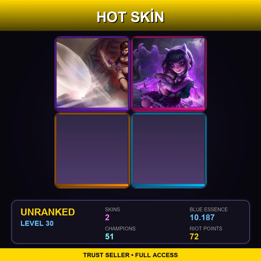 EUW | Lv30 | Unranked | 2 Skin | 51 Champ — LoL account