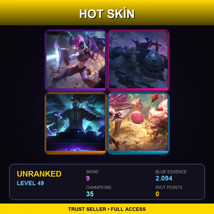 LAN | Lv49 | Unranked | 9 Skin | 35 Champ — Tpa Mundo