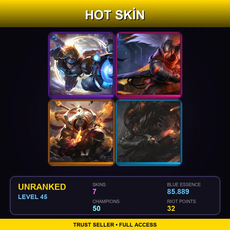 VN | Lv45 | Unranked | 7 Skin | 50 Champ