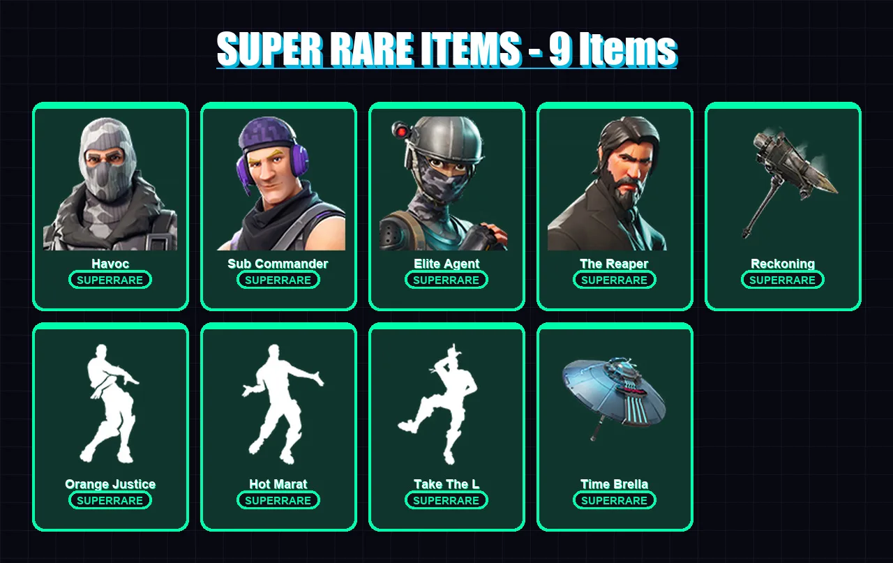 [PS4/PS5/XBOX/PC] | Havoc | Sub Commander | Elite Agent | The Reaper | Carbide | 34 skin | 29 pickaxe | 37 emote | 37 glider | Lv552
