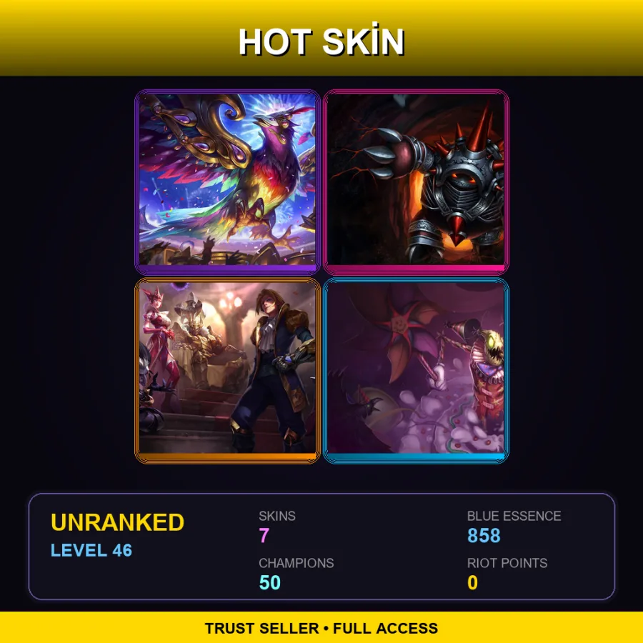 LAN | Lv46 | Unranked | 7 Skin | 50 Champ — Surgeon Shen