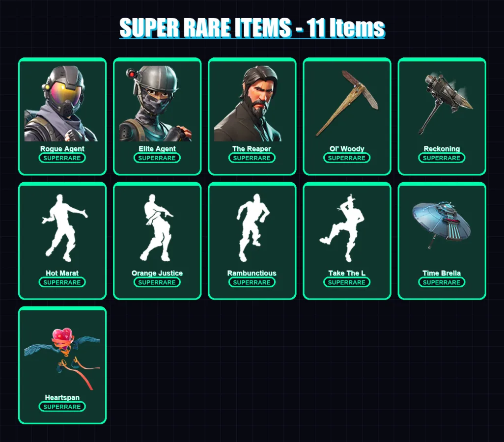 [PC/XBOX/PSN] | Arcane Jinx | Rogue Agent | Elite Agent | The Reaper | Calamity | 169 skin | 136 pickaxe | 141 emote | 135 glider | Lv1797