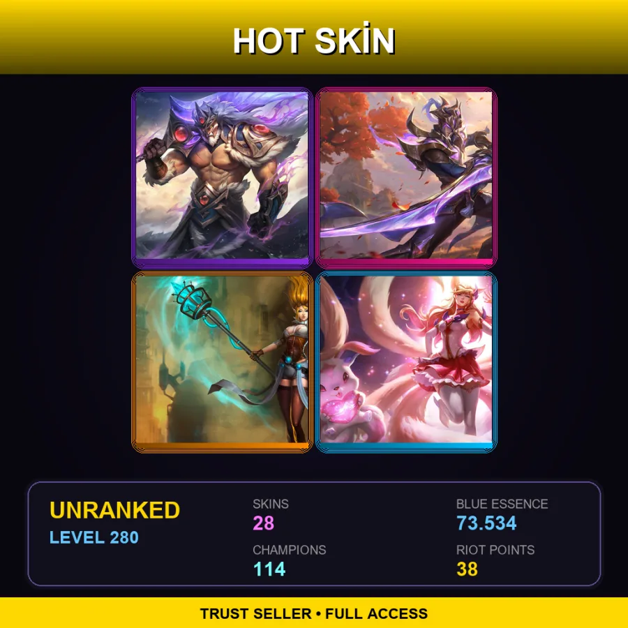 VN | Lv280 | Unranked | 28 Skin | 114 Champ — Valkyrie Leona