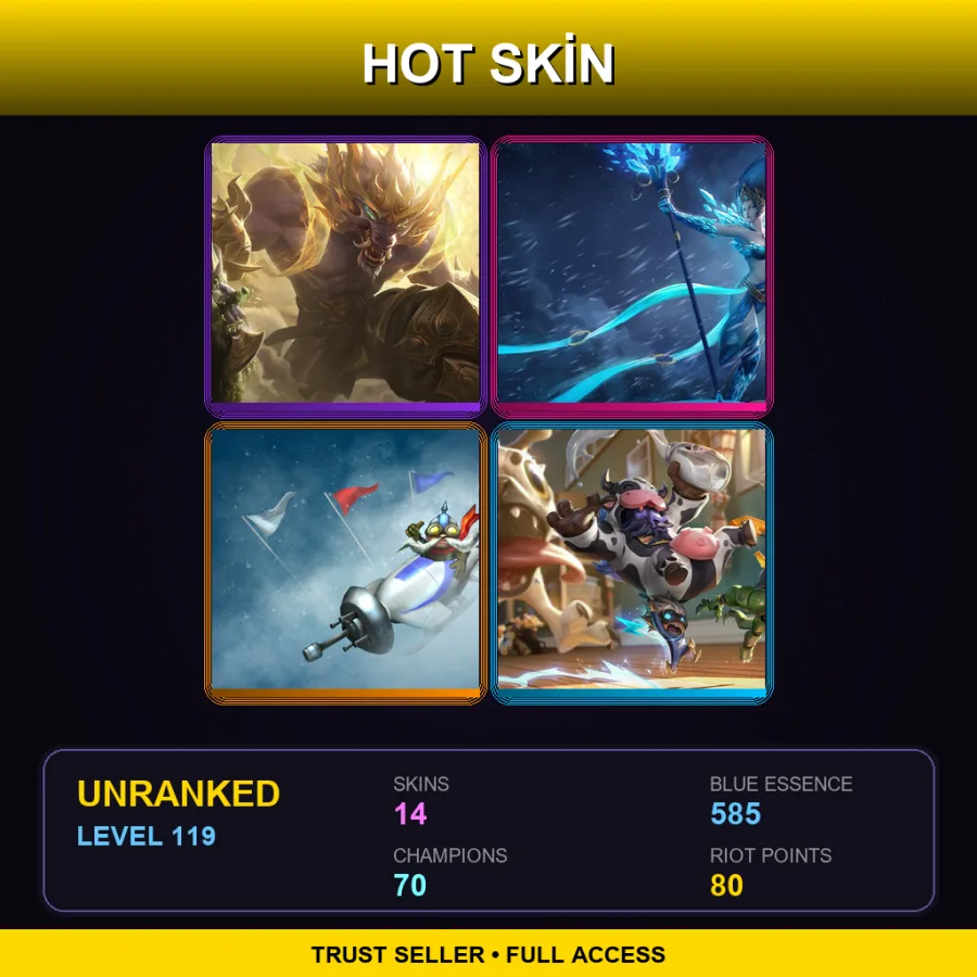 LAS | Lv119 | Unranked | 14 Skin | 70 Champ