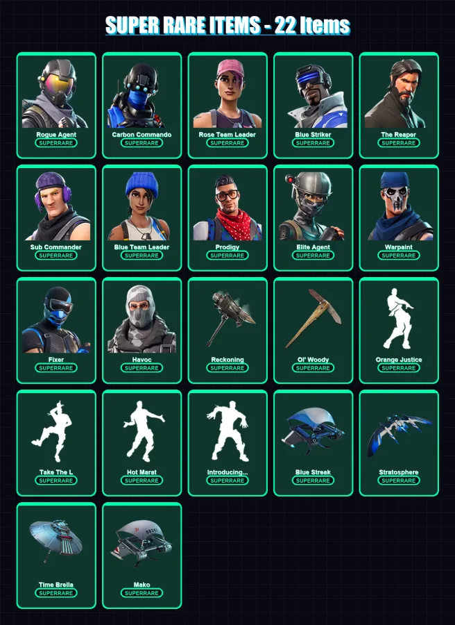 [PS4/PS5/XBOX/PC] | Rogue Agent | Carbon Commando | Rose Team Leader | 115 skin | Lv1101