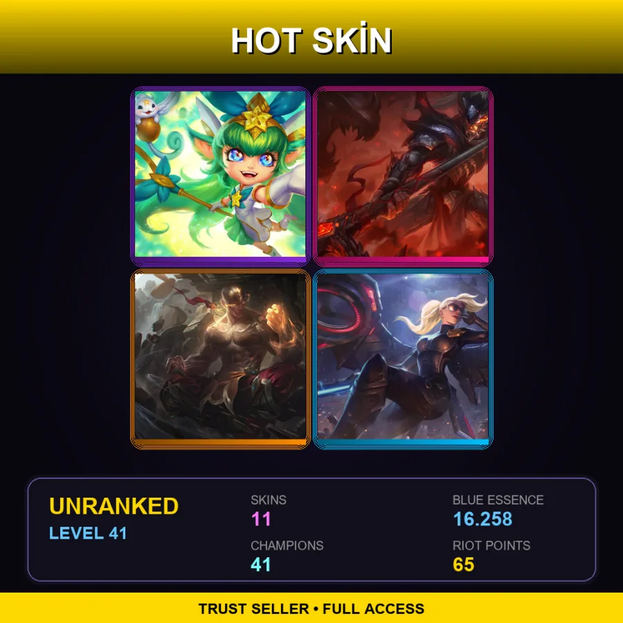 LAS | Lv41 | Unranked | 11 Skin | 41 Champ — Unranked / Smurf League of Legends