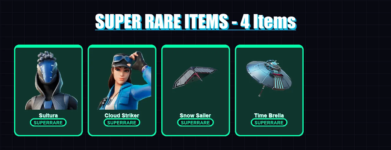 [PS4/PS5/XBOX/PC] | Sultura | Cloud Striker | Leviathan | Hypersonic | Kado Thorne | 139 skin | 148 pickaxe | 108 emote | 128 glider | Lv1312 — Fortnite account