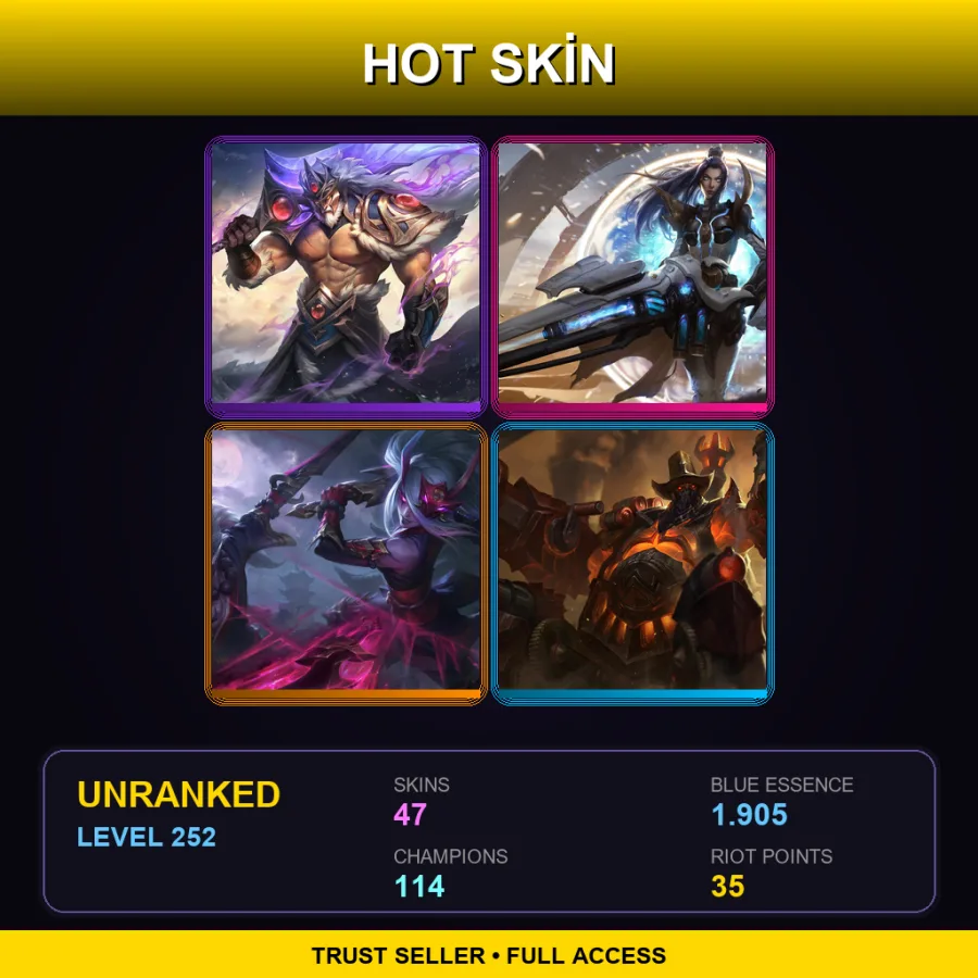 TR | Lv252 | Unranked | 47 Skin | 114 Champ — Odyssey Yasuo