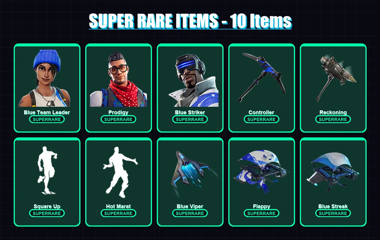 [PS4/PS5/XBOX/PC] | Blue Team Leader | Prodigy | Blue Striker | Torin | Dire | 71 skin | 61 pickaxe | 65 emote | 58 glider | Lv1013 — Fortnite account